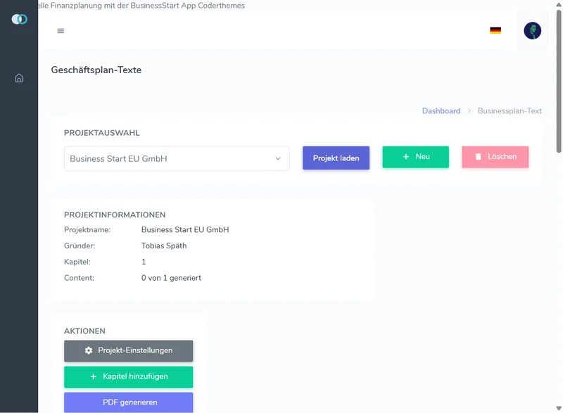 Businessplan Software Screenshot