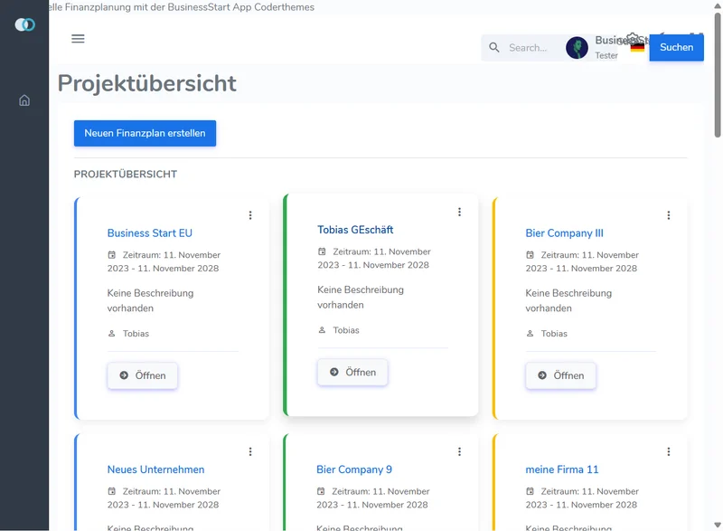 Finanzplan erstellen mit BusinessStart