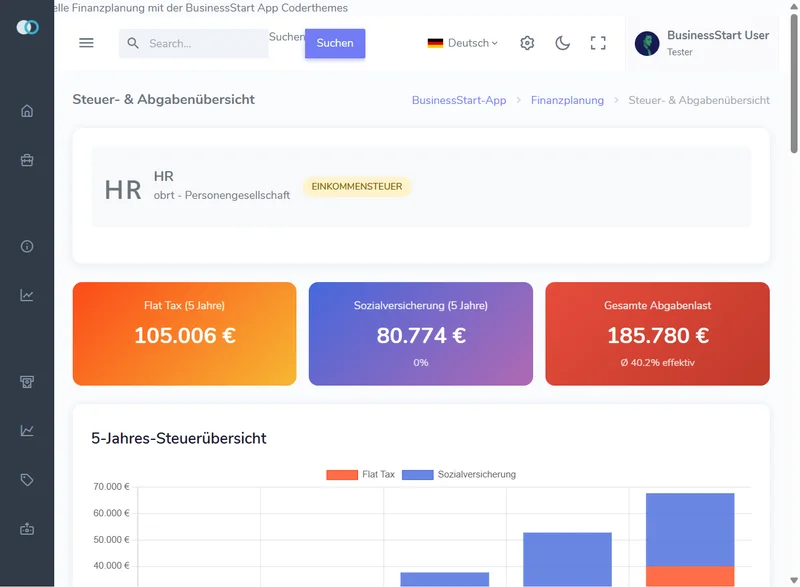 Steuerrechner Software Screenshot